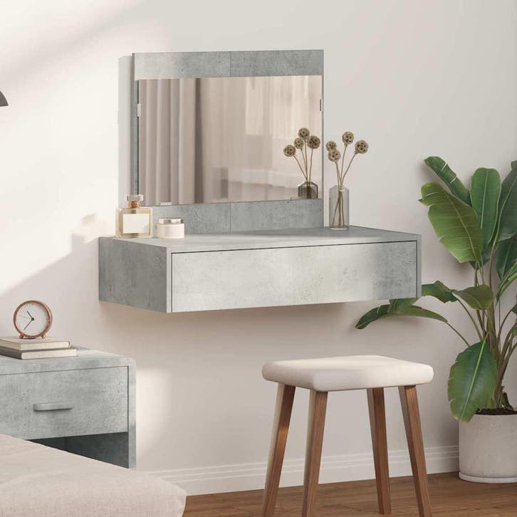 vidaXL Kaptafel Grijs 83 x 40 x 70 cm Bewerkt hout, Maison & Meubles, Tables | Coiffeuses, Envoi