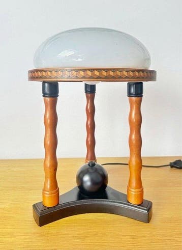 Temde - Tafellamp - Hout, Glas