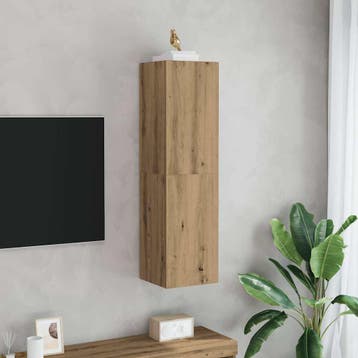 Hangend tv-meubel eiken | Tweede kansje | OP = OP, Minder dan 50 cm, Gebruikt, Verzenden, 100 tot 150 cm
