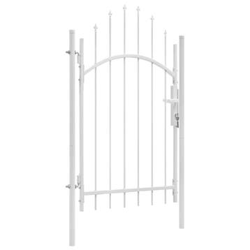 vidaXL Tuinpoort Woerden staal 1x2,45 m wit, Verzenden