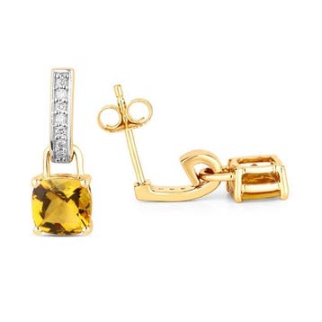 Oorbellen - 14 karaat Geel goud - 1.48ct. tw. Heliodoor -, Nieuw
