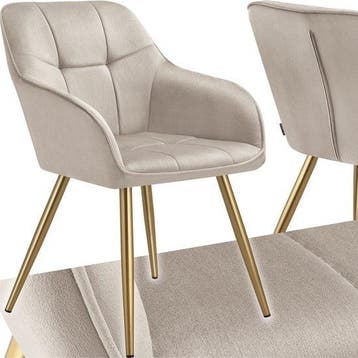 2dekans | tectake® Fluwelen Stoel – Eetkamerstoel Met, Ophalen of Verzenden