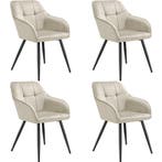 tectake Eetkamerstoel Marilyn, fluweeloptiek, gestikt patroo, Huis en Inrichting, Stoelen, Verzenden, Nieuw