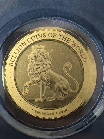 Tchad. 5000 Francs 2023 Lion, 1/200 Oz (.999) mit CoA (Sans