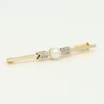 Broche - 14 carats Or jaune Diamant (Naturelle) - Perle