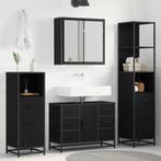 vidaXL Badkamermeubel Set met lade 3 pcs Zwart Eiken Bewerkt, Verzenden, Nieuw