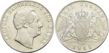 Doppelgulden 1846 Baden-durlach Leopold 1830-1852, Verzenden, België