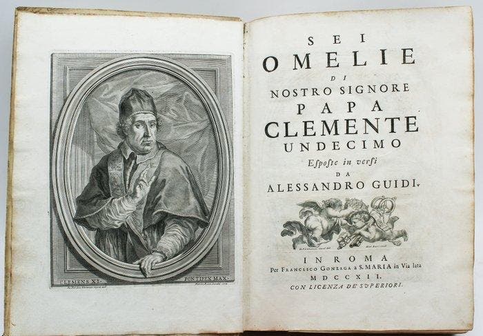 Guidi - Papa Clemente Undecimo - 1712, Antiquités & Art, Antiquités | Livres & Manuscrits