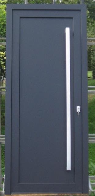 pvc voordeur , buitendeur , deur 93 x 216 wit / zwart 9005, Kunststof, 80 tot 100 cm, 215 cm of meer, Nieuw
