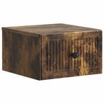 vidaXL Muurbevestigde Nachttafel Gerookt eiken 33 x 34,5 x, Verzenden, Nieuw