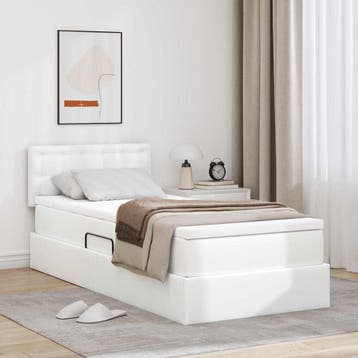vidaXL Opslag bed met matras Zuiver Wit 90 x 190 cm, Huis en Inrichting, Slaapkamer | Bedden, Verzenden, Nieuw