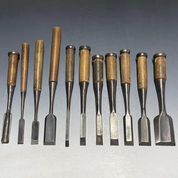 Tataki Oire Nomi | Bench, Long Chisels Set w/Roll Case -