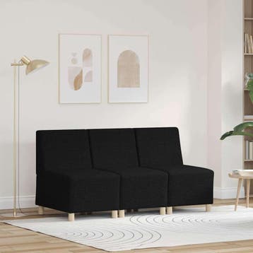 vidaXL Modulaire Sofa Eenheid Armless 3 st Zwart Stof, Verzenden