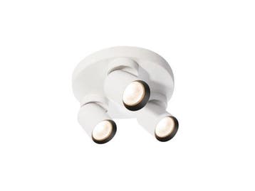 Veiling - 2x Rond GU10 Opbouwspot Armatuur triple zand wit e