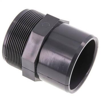 Raccord PVC femelle à douille 63x75mm x mâle G 2-1/2, Verzenden