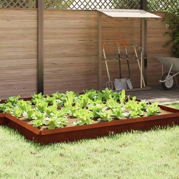 vidaXL Slakkenhekje 16 st 100 x 3,5 x 25 cm weervast staal, Jardin & Terrasse, Verzenden