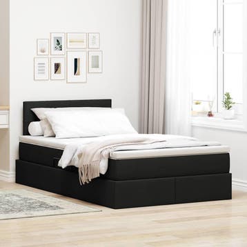 vidaXL Opbergbed met matras met matras Zwart 120 x 200 cm, Verzenden, Nieuw