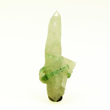 Esthétique clair d’aigue-marine Béryl sur Quartz terminé -