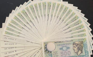 Italië. - 25 x 500 + 20 x 1.000 + 4 x 2.000 Lire 1973-1990