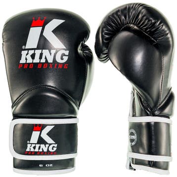 King Pro Boxing KPB/BG KIDS 1 Bokshandschoenen Zwart Wit, Sports & Fitness, Boxe, Verzenden