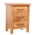 vidaXL Nachtkastje met 3 lades 40x30x54 cm massief eikenhout, Huis en Inrichting, Slaapkamer | Nachtkastjes, Verzenden, Nieuw