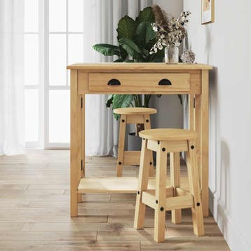 vidaXL 3-delige Barset massief grenenhout, Huis en Inrichting, Verzenden, Nieuw