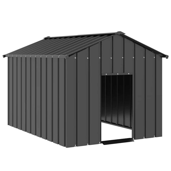vidaXL Hondenhok met dak 113x153x101 cm gegalvaniseerd staal, Dieren en Toebehoren, Hondenhokken, Nieuw, Verzenden