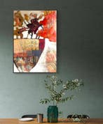 Elena Markova - Abstract flowers in a pot, Antiek en Kunst, Kunst | Schilderijen | Modern