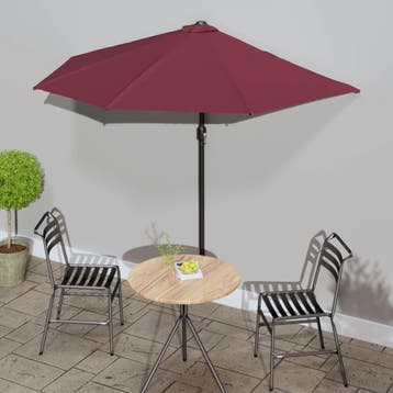 vidaXL Balkonparasol half aluminium paal 270x144x222 cm, Verzenden