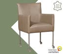 Leren eetkamerstoel Desire - Granada Taupe (taupe/bruin) -, Ophalen of Verzenden