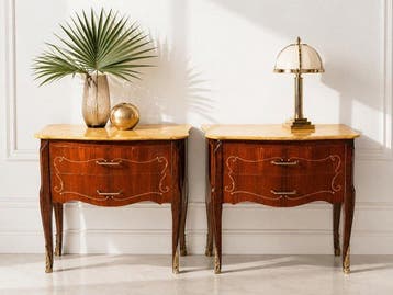 Table de chevet (2) - Bois, Marbre, Métal, Huis en Inrichting, Nieuw