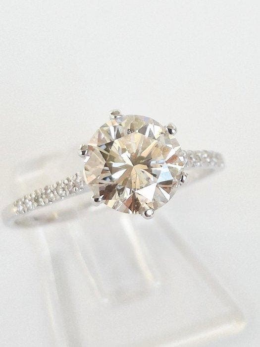 Bague de fiançailles - 14 carats Or blanc - 1.59ct. tw., Bijoux, Sacs & Beauté, Bijoux anciens