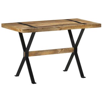 vidaXL Eettafel 120x60x76 cm ruw mangohout, Verzenden, Nieuw
