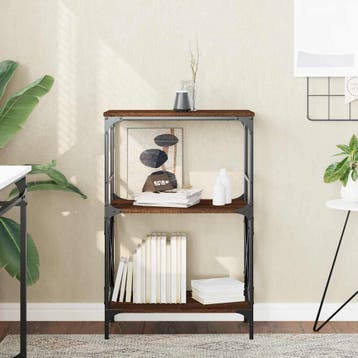 vidaXL Boekenkast 3-laags 59x35x90,5 cm bewerkt hout bruin, Verzenden