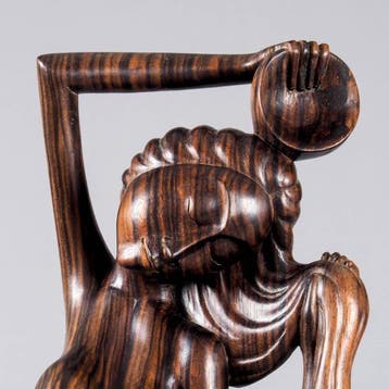 Art deco stijl beeld - badende vrouw 41 cm - Bali -