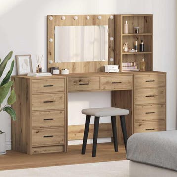 vidaXL Kaptafel 3 st Artisan Eiken 78,5 x 41 x 135 cm, Huis en Inrichting, Verzenden, Nieuw