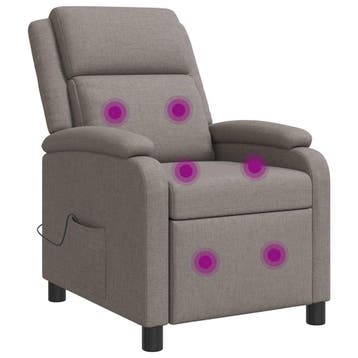 vidaXL Massage Relaxstoel Taupe Stof, Huis en Inrichting, Fauteuils, Verzenden, Nieuw