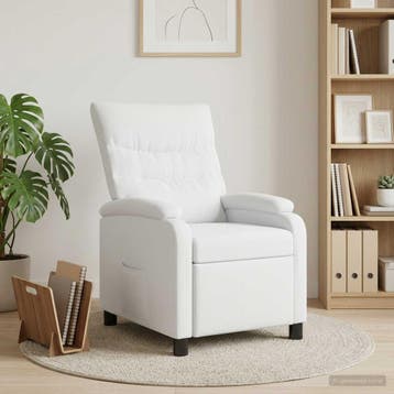 vidaXL Recliner Wit Stof, Verzenden