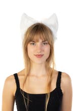 Haarband Furry Oortjes Wit Kat Poes Vos Diadeem Dons Dieren, Ophalen of Verzenden