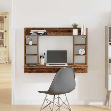 vidaXL Aan de muur bevestigd bureau Oud hout Bewerkt hout, Verzenden, Nieuw