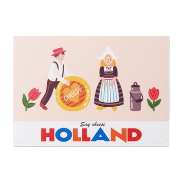 A6 postcard Holland Say Cheese Tulips, Divers, Ophalen of Verzenden