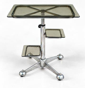 Centre de table - Métallo chromaté, Verre - bar mobile