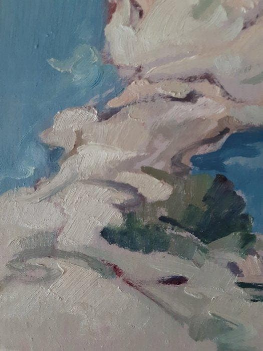 Cecco Previtali (1918 - 2003) - Costa ligure, Antiek en Kunst, Kunst | Schilderijen | Klassiek