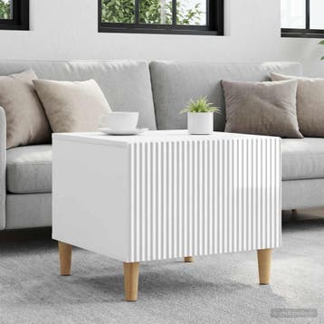 vidaXL Salontafel met lade Hoogglans Wit 49 x 50 x 40 cm, Verzenden