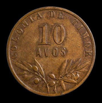 Timor portugais. Republic. 10 Avos 1945 - Rara