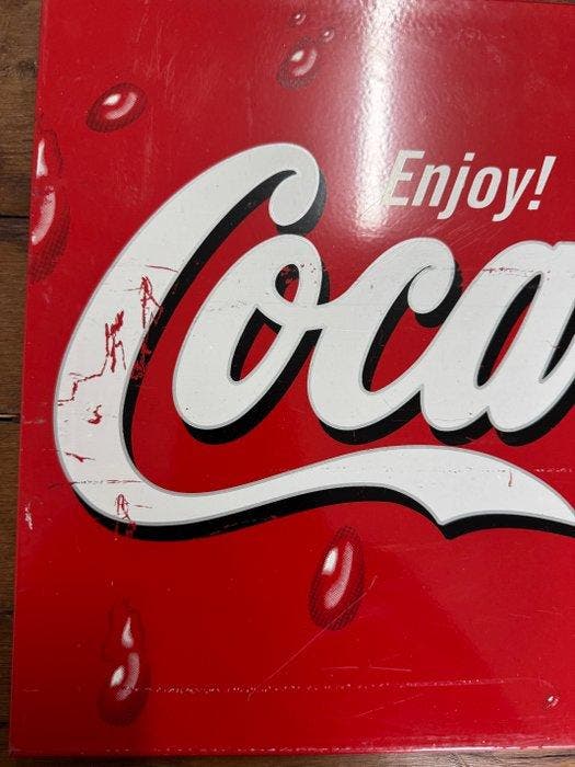 Metaalplaat Coca - Plaque - Metaal, Antiek en Kunst, Antiek | Wandborden en Tegels