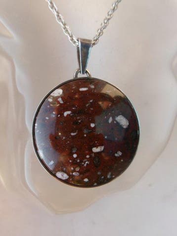 Zonder minimumprijs - Ketting met hanger Zilver, Porphyry -