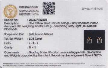 Boucles doreilles cloutées - 14 carats Or jaune - 0.36ct.