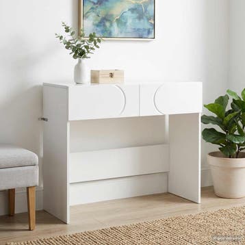 vidaXL Consoletafel Wit 96,5 x 38 x 75 cm Bewerkt hout, Verzenden, Nieuw