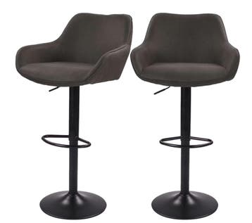 2dekans | Dutchbone Oliver Barkrukken Set van 2 - Anthracite, Ophalen of Verzenden, Nieuw